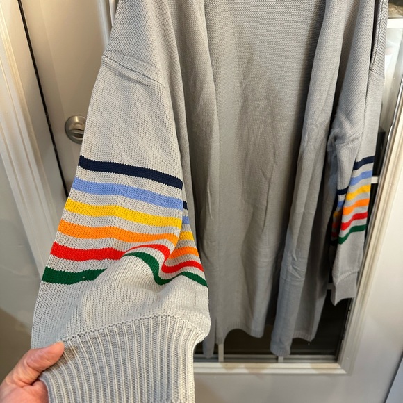 Blotona Womens Open Front Cardigans Sweater Long Sleeve Loose Fit Rainbow - Picture 4 of 5